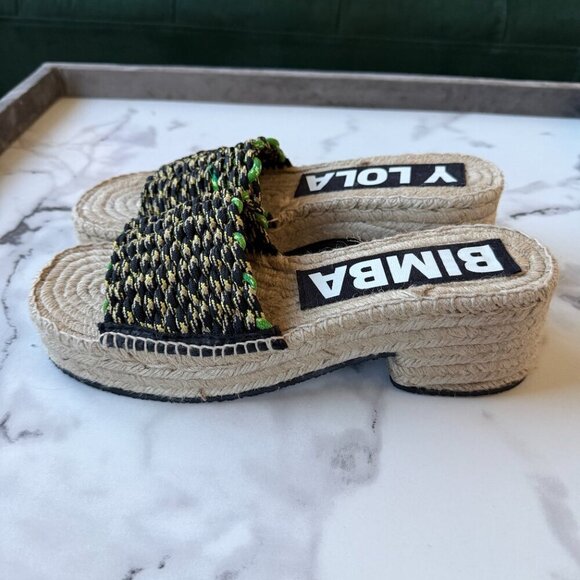 NEW Bimba y Lola Macrame Espadrille Mule Sandals Size EU 41